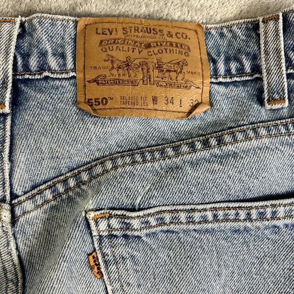 Vintage Levi's Mens' Orange Tab Distressed Light Wash Jeans Size 34x32 - Picture 12 of 12